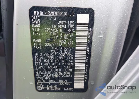 2013 Nissan Juke Nismo from USA, damaged, VIN JN8AF5MR9DT226684